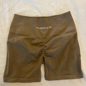 Alphalete Tan Bike Shorts High-Waisted Performance